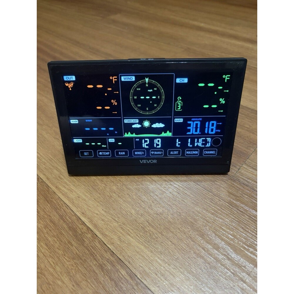 VEVOR YT60307 Wireless Weather Station DISPLAY UNIT ONLY Tested Works